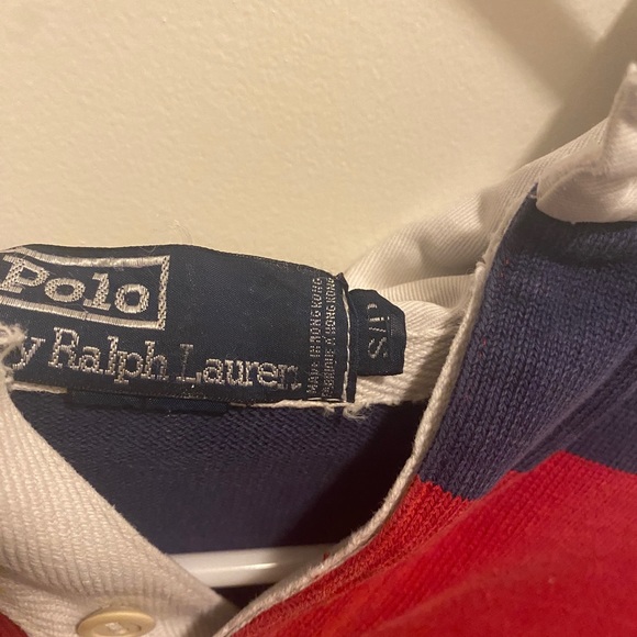 Ralph Lauren Red and Blue Men's Polo Shirt Size Small - Picture 2 of 2